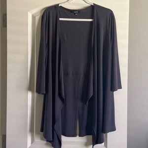 3/4 sleeve long gray open jacket. Easy wear! Large